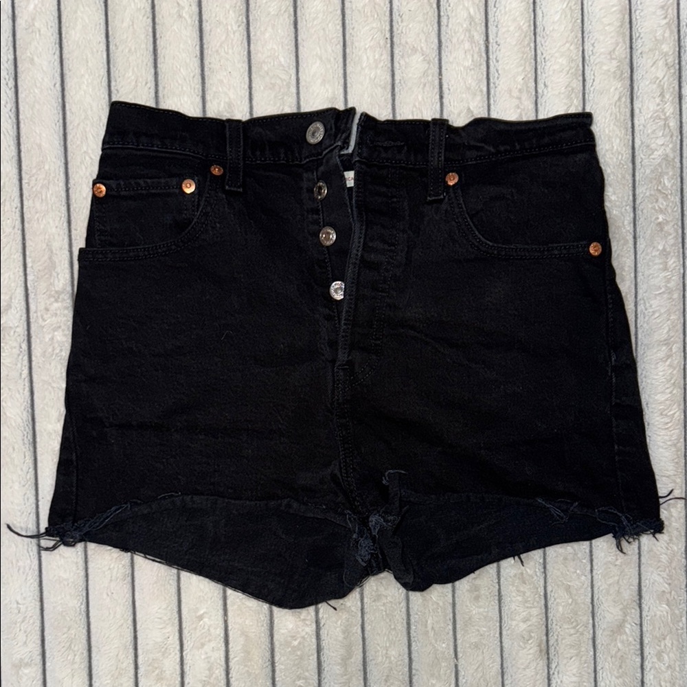 Levi's Black Jean Shorts High-Waisted Denim